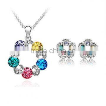 2015 fashionable wedding crystal jewelry set made with Australia crystal