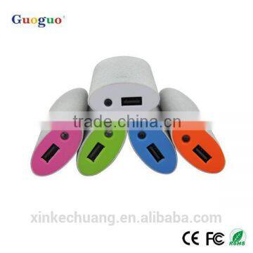Guoguo Factory Price High Quality Ultra Slim LED Torch Robber Coating 4400mAh Portable Power Bank for Iphone7