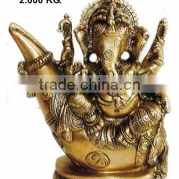 Brass Ganesha Statue , Hindu God Statue