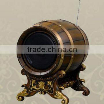 electric home appliance mini wood barrel loudspeaker with bluetooth