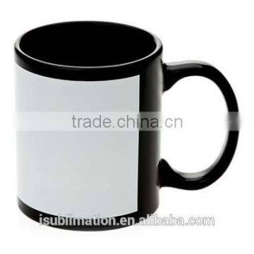 11oz Black color with white part sublimation mug