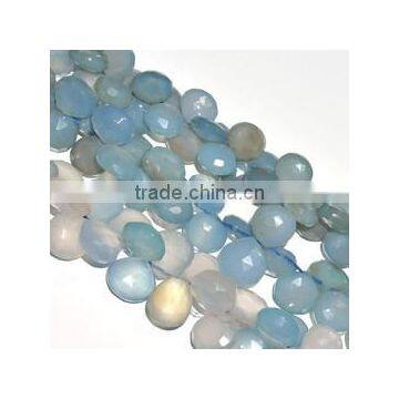 One Strand Blue Chalcedony Natural Gemstone Beads