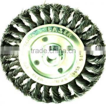 wire brush twist knot wheel rotate for cleaning weld