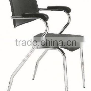 four legs black material hard pvc visitor chair AH-43