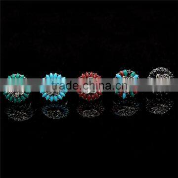 Round Alloy With Water Drop Resin Diamond Traditional Jodha Akbar Ring photo-3