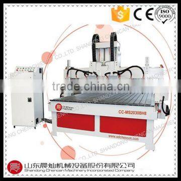 3d cnc router for wood carving with 8 spindles