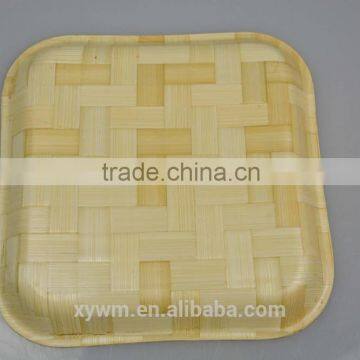 Woven Bamboo Home Basics Serving Tray With Different Decorative photo-6