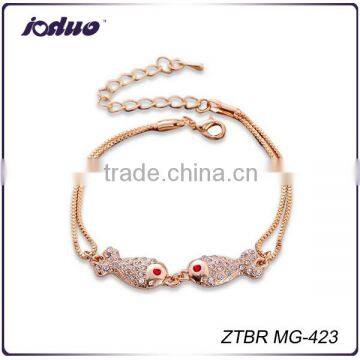 Charm Rhinestone Fish Snake Chain Bracelets