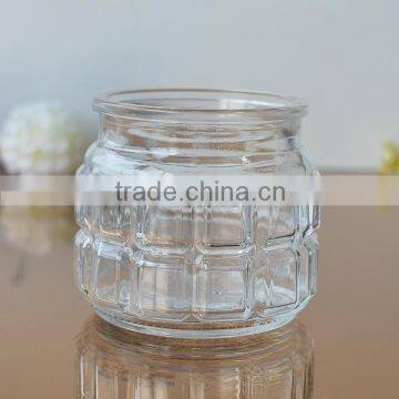 Mini glass candle holder/candle jar/container transparent