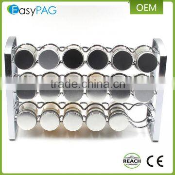 3 Tier 18 Spice Jar Iron Metal Magnetic Corner Spice Rack