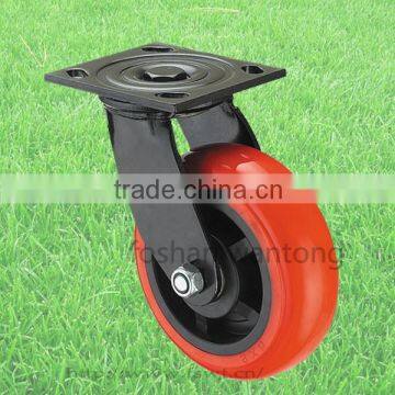 Red PU And PP Wheel Heavy Duty Adjustable Industrial Caster Wheel