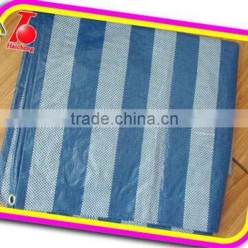pe tarpaulin with blue stripes,marine canvas waterproof,coolaroo shade fabric
