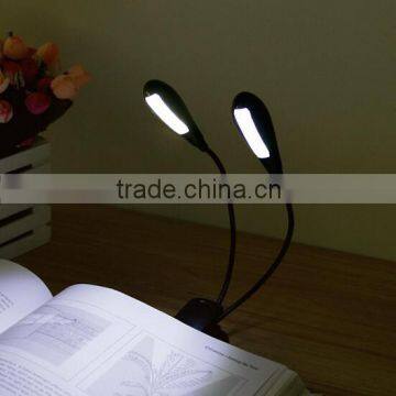 Portable Book Reading Lamp With Dual Head and 8 LED Flexible Book Light Best Suited For Bed Reading BBQ Grilling Desk Travel