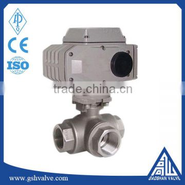 threaded stainless steel 304/316 tee type ball valve with motors