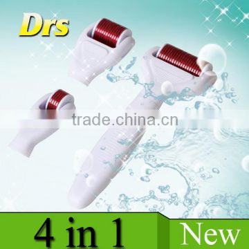 2015 newest beauty equipment microneedle replaceable rollers 4 in 1 derma roller