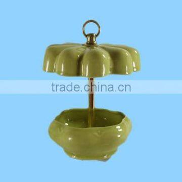 Ceramic Round Pottery Royal Wing Bird Feeder