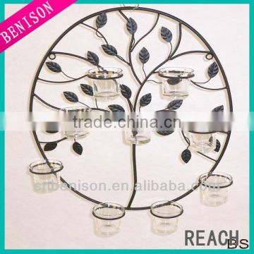 Hot Selling Modern Metal Art Wall Decoration With Candle Holder Design Suitable For Metal Wire Home Decoration