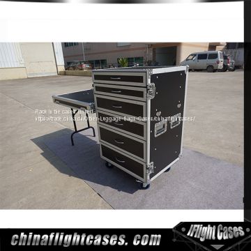 Custom aluminum cosmetic trolley case with drawer