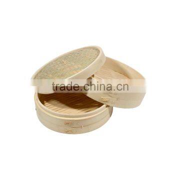 Round Shapenatural Mountain Bamboo Material Food Dumpling Steamer photo-3