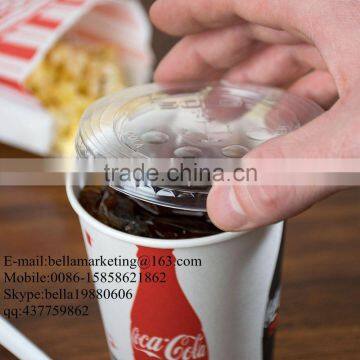 12-24 oz. Clear Flat Plastic Lid with Straw Slot, High-quality cold drink lids
