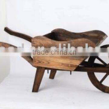 Garden Tool wood wheel barrow hay cart _FSC Certificate