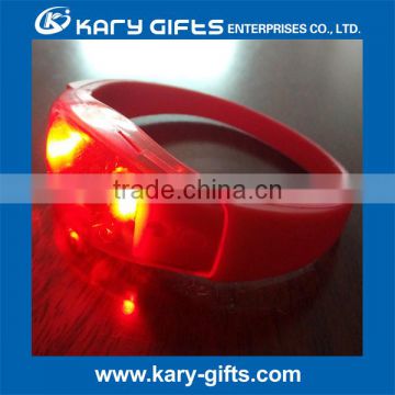 LED Voice Control or Motion Sensor Flashing Silicone Bracelets Wristbands