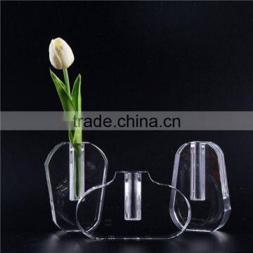 Best selling attractive style crystal glass flowers vases 2016