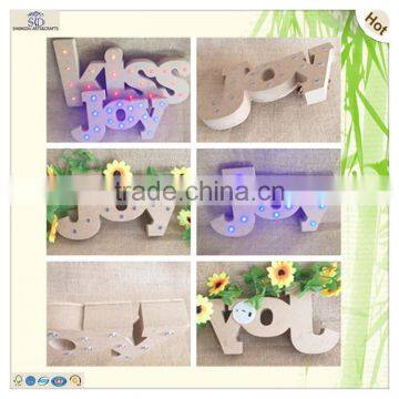 Birthday Party Celebrating Letters Joy Wooden Led Ornament
