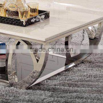 C380 2015 Stainless Steel Modern Coffee Table Marble Top Modern Coffee Table photo-3