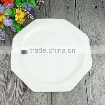 High Quality 7 inch/9 inch White Octagon Ceramic Divided Dinner Plate Dishes Restaurant