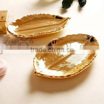Ceremic golden fashion display decortative jewelry tray