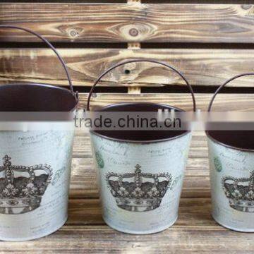 hot selling s/3 crown design metal bucket