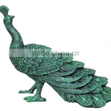 animal statue cast iron peacock