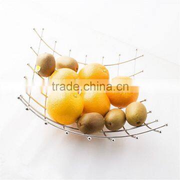Chromed Steel Silver Fruit Basket WI0073 - Kitchen 40cm * 10cm Wire Stand photo-2