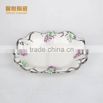 China New Style Ceramic Plates,stocks Golden Ceramic Snack Plate photo-3