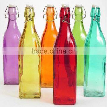 Glass bottle water glass jar with locking lid