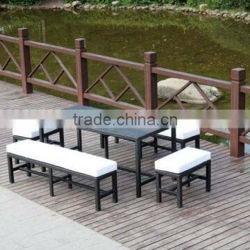 Aluminum Frame Rattan Table and Chair Dining Set for Garden photo-3