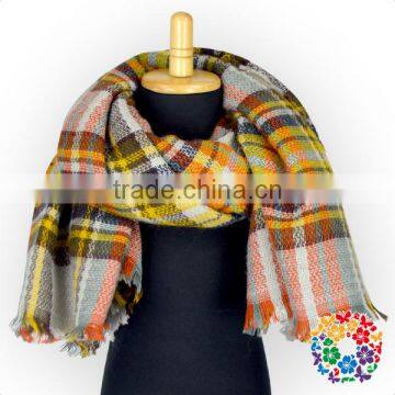 Oversize Ladies Clothes Top Plaid Patterns Shawl Wrap Scarfs Pashmina Cashmere photo-4