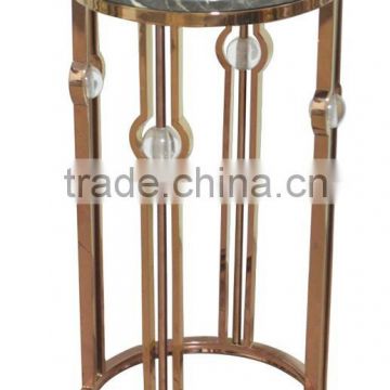 Indoor Marble Top Copper Stainless Steel Plant Stand Pot Stand photo-2
