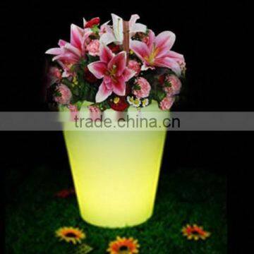 LED large garden flower pots blue /led plastic small outdoor illuminous led bark in flower pots and planters