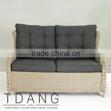 Driago Wicker Sofa- Outdoor Rattan Bench- Patio Brown Wicker Bench photo-2
