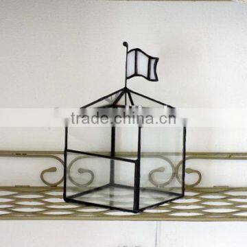 A Jewelry Box Classic House Shaped A Stained Glass Terrarium photo-3