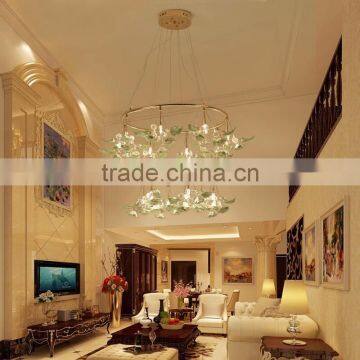Royal Exquisite Handmade Porcelain and Crystal Green Floral Chandelier for Dining Room BF12-04284b photo-6