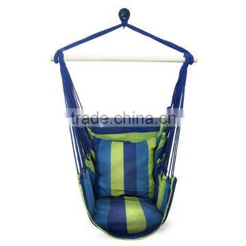 Colorful Poly Cotton Swing Hanging Hammock Chair With Hand Made Rope photo-3