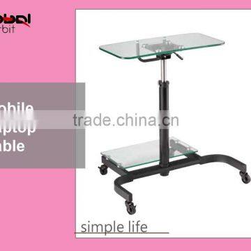 Workstation Steel Frame Rolling Computer Desk With Silding Keyboard Shelf photo-3