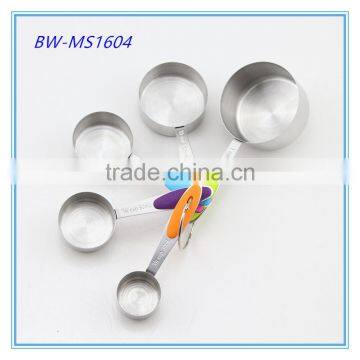 5pcs Stainless Steel Measuring Cups Sets with Different Color Handle