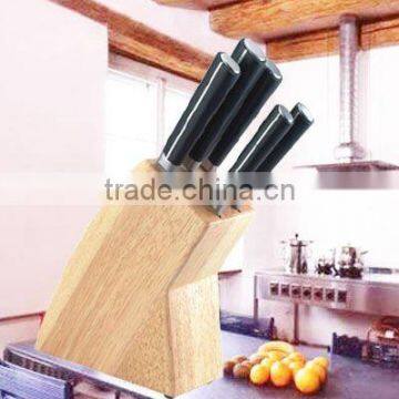 Cutlery knife set with wooden block