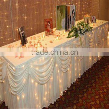 3m ,4m , 5m , 6m ,7.5m Length X75cm Height Shiny Beautiful Ice Silk With Swag Table Skirt photo-3