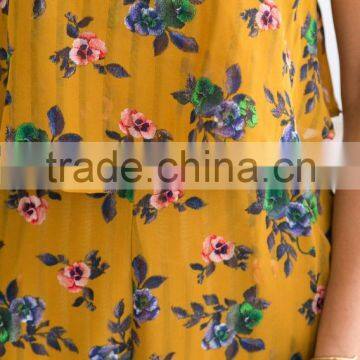 Floral Printing Sleeveless Ruffle Playsuit Woman Summer Romper photo-5