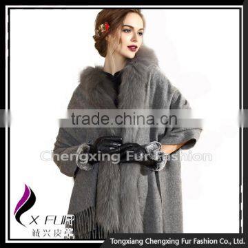 CX-B-P-65B 2016 Winter New Style Fashion Pashmina Shawls With Fur photo-4